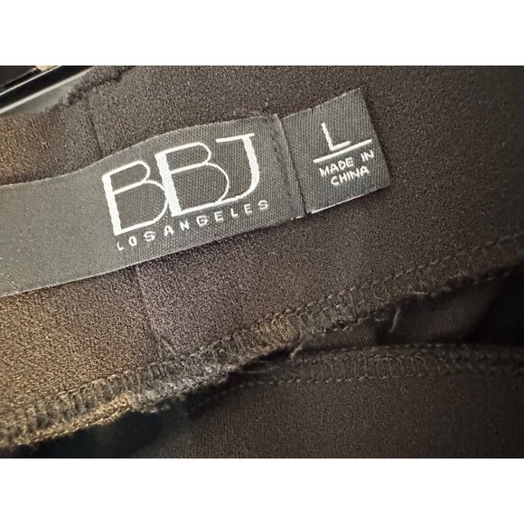 BBJ Soft Knit Crepe Stretch Wide Leg Size Large High Rise Black Stretch NWT - Picture 5 of 9